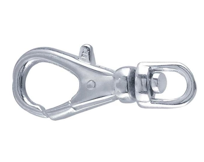 Sterling silver round swivel lobster clasp