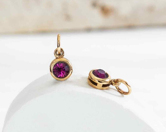 Bronze February Birthstone Charm 11x6mm
