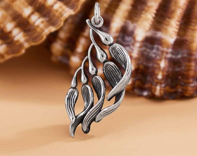 Sterling Silver Kelp Pendant 31x13mm