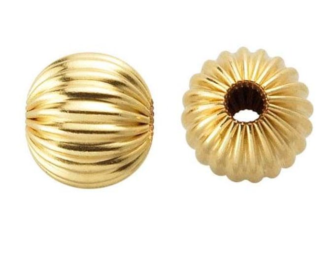 14/20 Yellow Gold-Filled Corrugated Round Bead, 5 sizes available