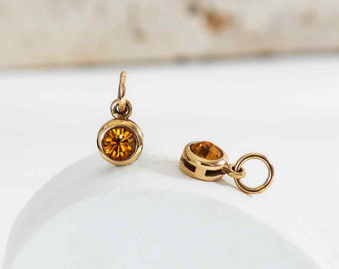 Bronze November Birthstone Charm 11x6mm
