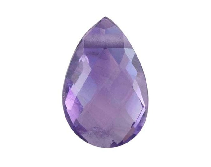 Amethyst 9 x 6mm Pear-Shaped Briolette Bead, i pcs
