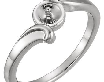 Ring für 7mm Perle, wähle Sterling Silber oder 14k Gold