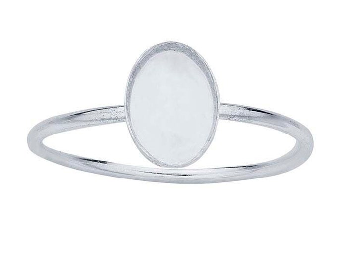 Sterling Silver Oval Cabochon Ring Mounting, choose your setting size and finger size