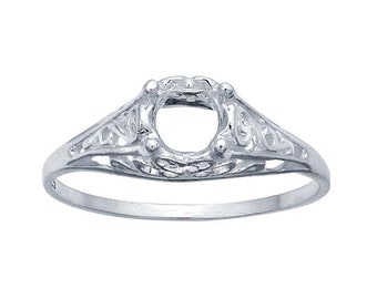 Sterling Silver Filigree 5mm Round Ring Mountings