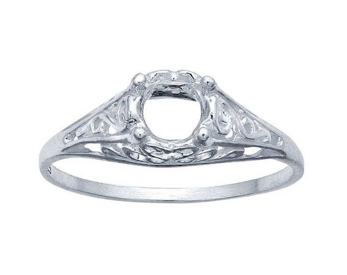 Sterling Silver Filigree 5mm Round Ring Mountings