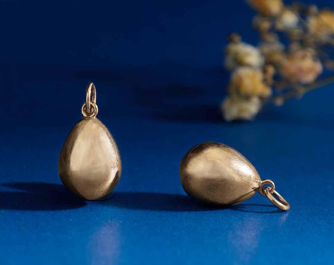 Bronze Golden Egg Charm 19x10mm