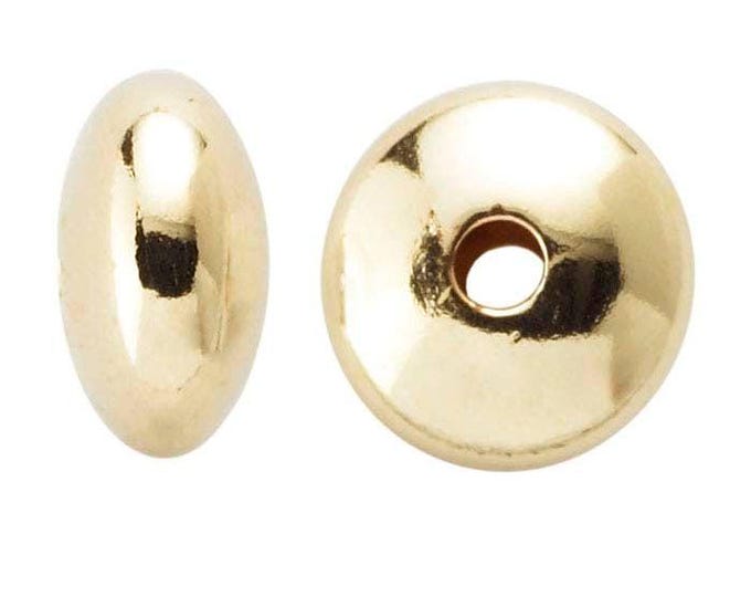 14/20 Yellow Gold-Filled Saucer Bead, 3 sizes available, 3.5mm, 4.5mm, 5mm