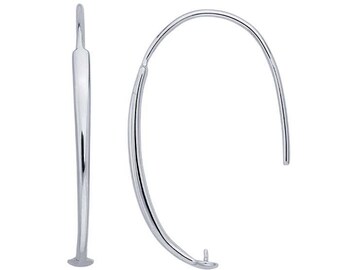 Sterling Silver Ear Wire with Cup and Peg