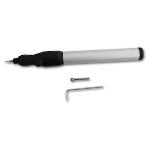 May include: A silver and black electric rotary tool with a small ball-shaped attachment and a silver L-shaped wrench.