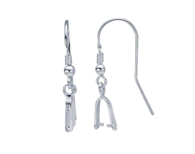 Sterling Silver Ear Wire Mounting with Coil and Bead