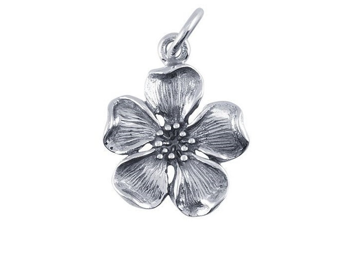 Sterling silver cherry blossom charm