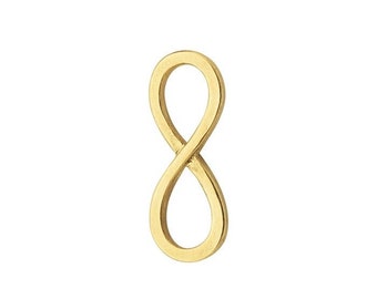 14k yellow gold infinity charm, choose your size...