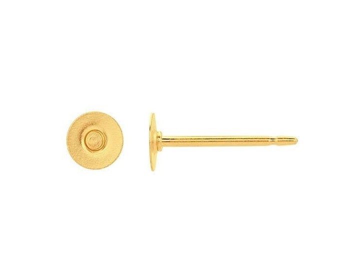 14/20 yellow gold-filled ear post with pad, 3 sizes available