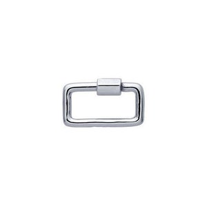 May include: A silver-toned metal clasp with a rectangular shape and a small cylindrical bar in the center.