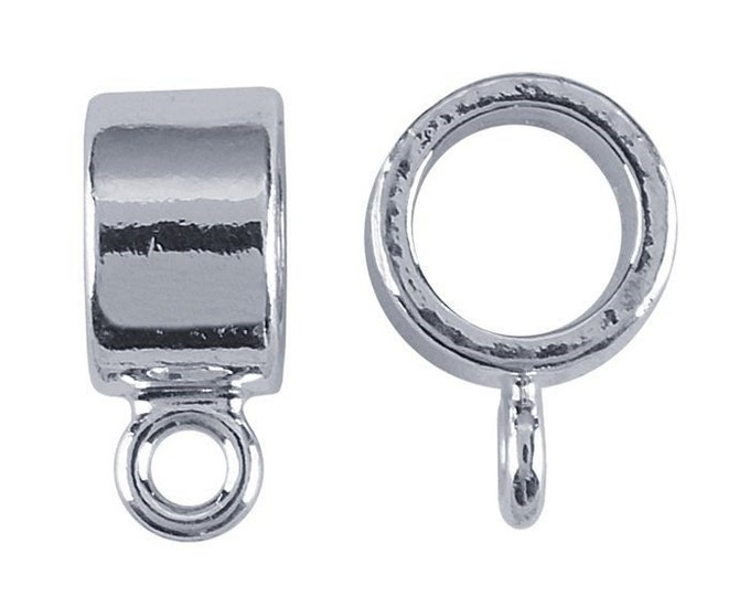 Sterling Silver Tube Pendant Bail with Ring
