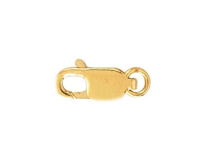 10k yellow gold lobster clasp w/ ring, 4 sizes available