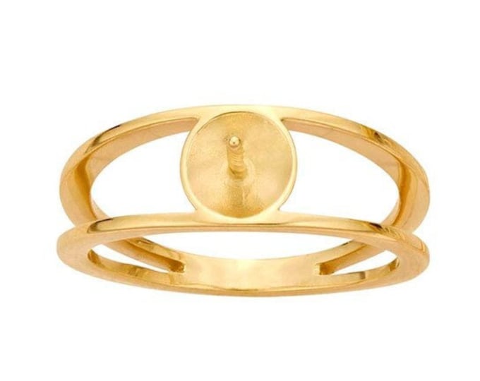 14k yellow gold open shank pearl ring mounting