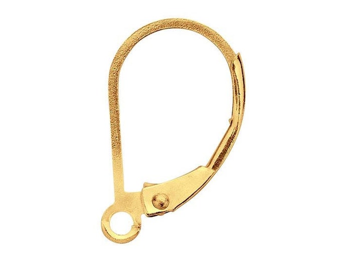 14/20 yellow gold-filled lever-back ear wire with open ring, sold in pair