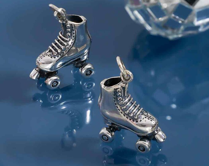 Sterling Silver Roller Skate Charm 22x16mm