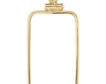 14K Yellow Gold or Gold Filled Sterling Silver Coin Frame Bezel Dangle for 23.5x14x1 mm Credit Suisse