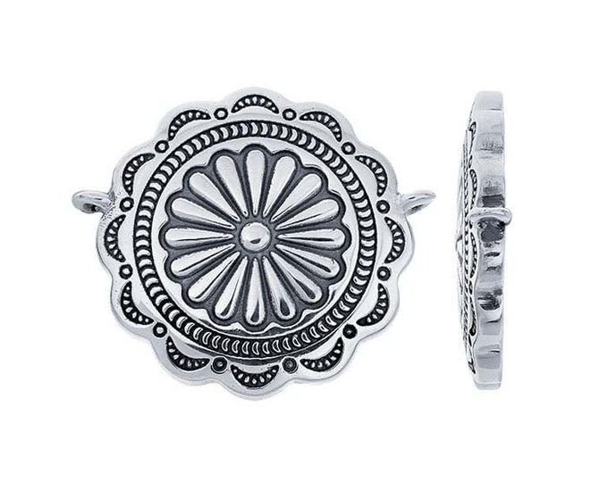 Sterling Silver Stamped Concho Festoon Pendant