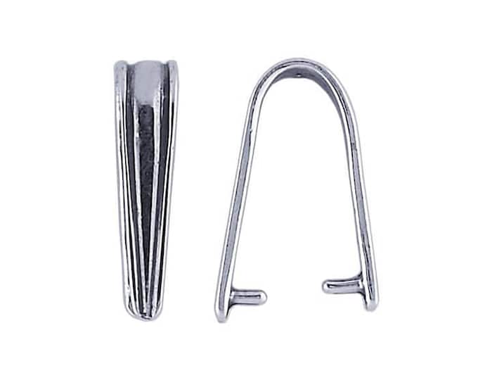 Sterling silver grooved pinch bail, 11x4mm, sold per piece