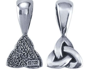 Sterling Silver Celtic Triad Glue-On Bail, 23 x 13mm