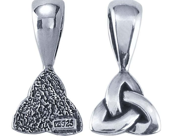 Sterling Silver Celtic Triad Glue-On Bail, 23 x 13mm