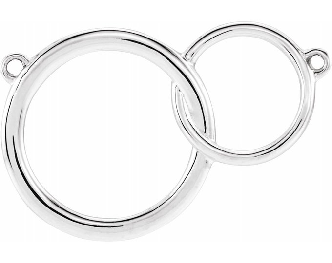 20x14 mm Interlocking Circle Necklace Center or Necklace, shoose Sterling Silver, or your 14k Gold color
