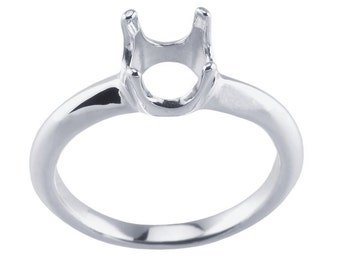 Sterling Silver Round ReadySet Ring Mounting, choose your size