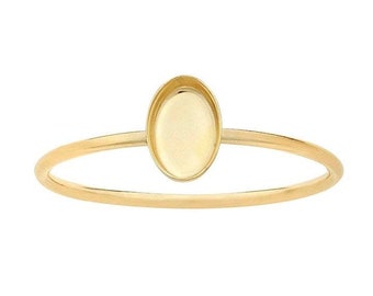 14/20 yellow gold-filled  oval cabochon ring mounting, choose setting and ring size