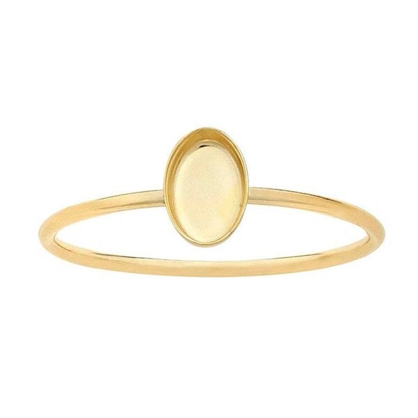 14/20 yellow gold-filled  oval cabochon ring mounting, choose setting and ring size