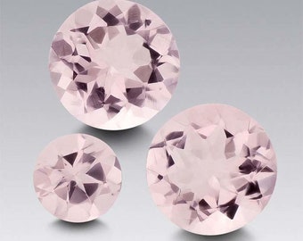 Natural Round  Morganite Faceted Stone