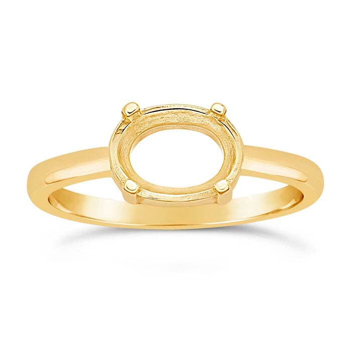 Orecchini A Bottone Donna In Oro Giallo 14K Con Zaffiro Blu Ovale 7x5mm - Mod. K3930-14KY-1.50