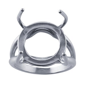 Sterling Silver 12 x 10mm Freeform Ring Mounting image 4