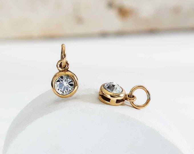 Bronze April Birthstone Charm 11x6mm