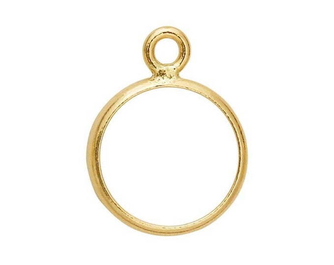 14k yellow gold 6mm open round bezel component mounting