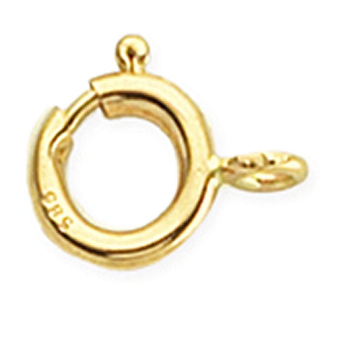 14K Gold Spring Ring Clasp with Open Ring For Necklace/Bracelet