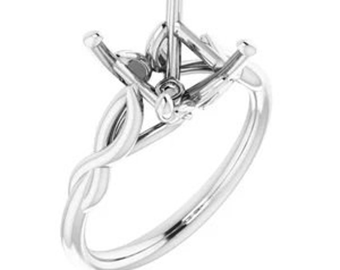 7 mm Square Solitaire Engagement Ring Mounting, custom build for your gemstone