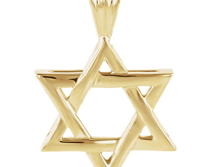 17x15.25 mm Star of David Pendant in 14k Gold or Sterling Silver