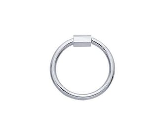 Sterling Silver 17mm Round Carabiner Clasp