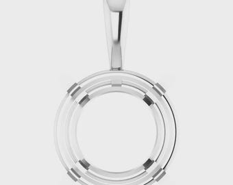 4-Prong Pre-Notched Basket Pendant Mounting in Sterling Silver or 14k Gold