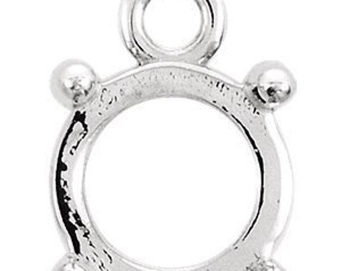 14k round dangle for cabochon stone, your choice of solid white, yellow, or rose gold. different sizes available