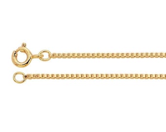 14/20 Yellow Gold-Filled 1.2mm Venetian Box Chain, choose your length