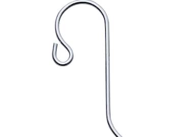 Ear Wire with Outside Loop in Sterling Silver, Gold Filled, or 14k Gold
