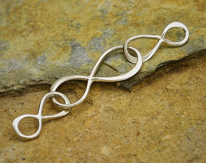 Sterling Silver Three Infinity Links Chain Segment