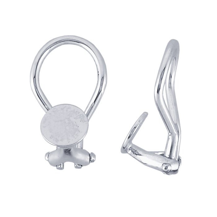 Sterling Silver Omega Ear Clip with Pad, 1 pair, Earring, Clip Earrings