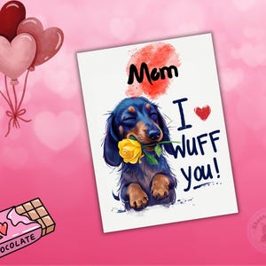 Dackel, Muttertagskarte, druckbare Karte für Mama, Dackel Mutter, Hundemutter Karte, Muttertag, Dackel-Liebhaber, Kartenkunst