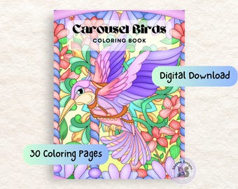 Carousel Bird Coloring Book: 30 Printable Animal Pages (PDF Download)